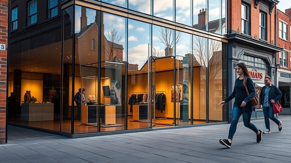 Shop Front Glazing Between Streets